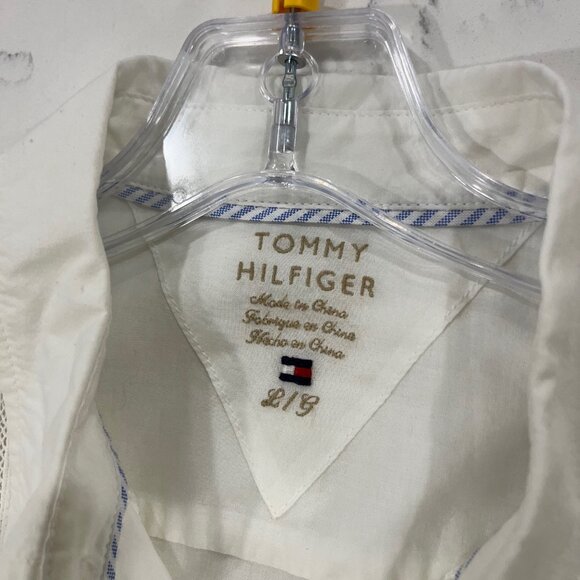 Tommy Hilfiger Long Sleeve Button-front Blouse Size Large  Romantic Style - Picture 6 of 8
